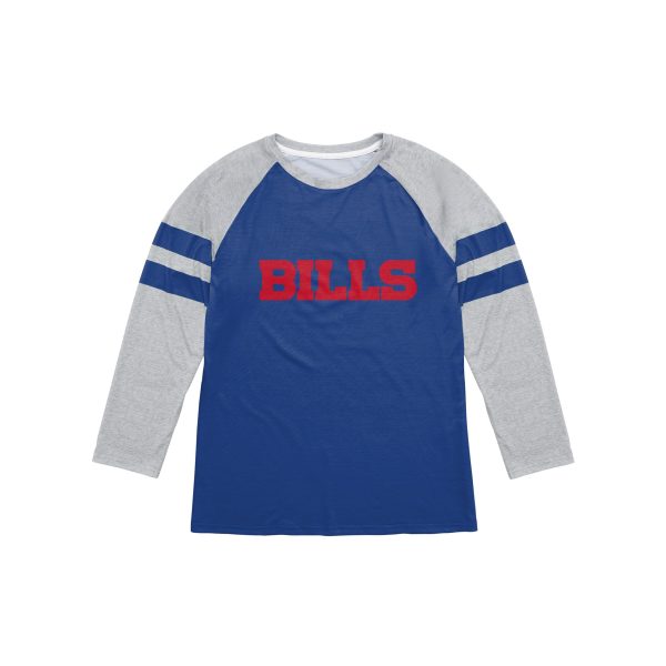 Buffalo Bills NFL Mens Team Stripe Wordmark Raglan T-Shirt Fashion - Image 3