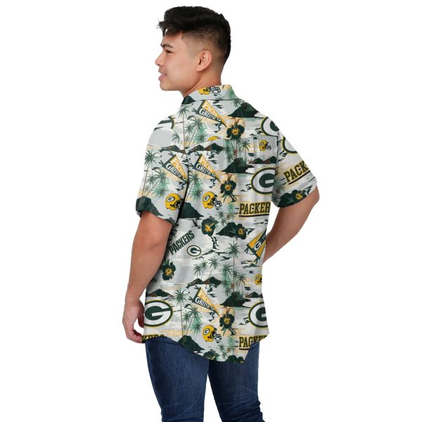 Green Bay Packers NFL Mens Thematic Stadium Print Button Up Shirt Online Hot Sale - Image 3