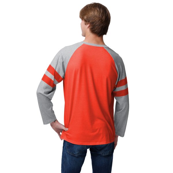 Cleveland Browns NFL Mens Team Stripe Wordmark Raglan T-Shirt Online Hot Sale - Image 2