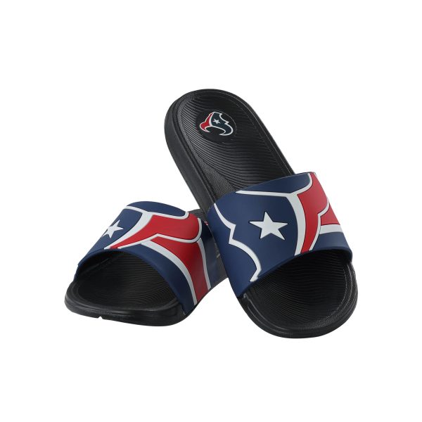 Houston Texans NFL Mens Striped Big Logo Raised Slide Cheap