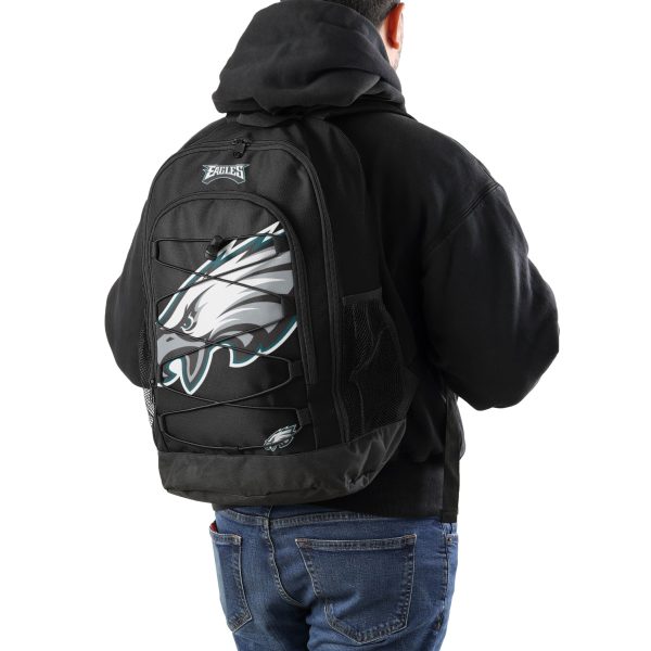 Philadelphia Eagles NFL Big Logo Bungee Backpack For Discount - Image 4