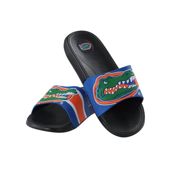 Florida Gators NCAA Mens Striped Big Logo Raised Slide Online now