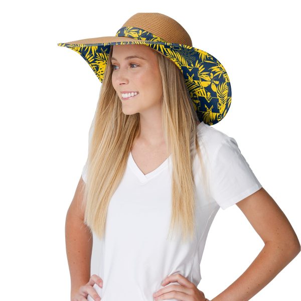 Michigan Wolverines NCAA Womens Floral Straw Hat Online - Image 3