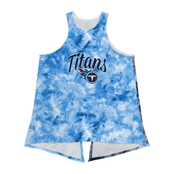 Tennessee Titans NFL Womens Script Wordmark Tie-Dye Tie-Breaker Sleeveless Top Hot on Sale - Image 3
