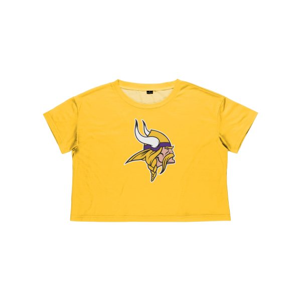 Minnesota Vikings NFL Womens Alternate Team Color Crop Top Supply - Image 3