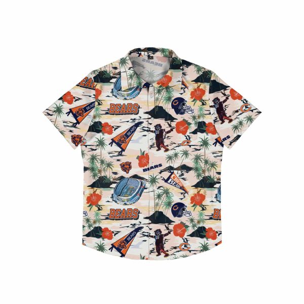 Chicago Bears NFL Mens Thematic Stadium Print Button Up Shirt Supply