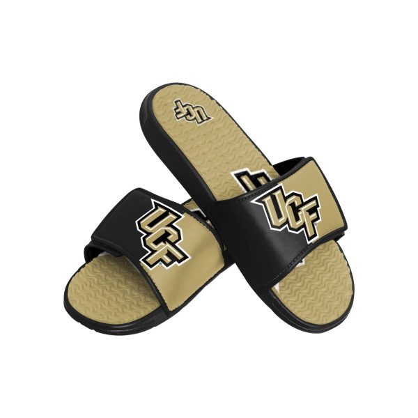 UCF Knights NCAA Mens Colorblock Big Logo Gel Slides Discount