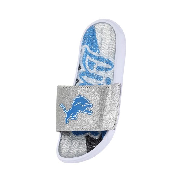 Detroit Lions NFL Womens Glitter Gel Slide Online Sale - Image 2