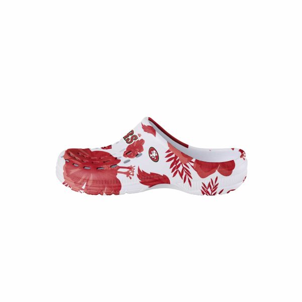 San Francisco 49ers NFL Womens Floral White Clog Supply - Image 2