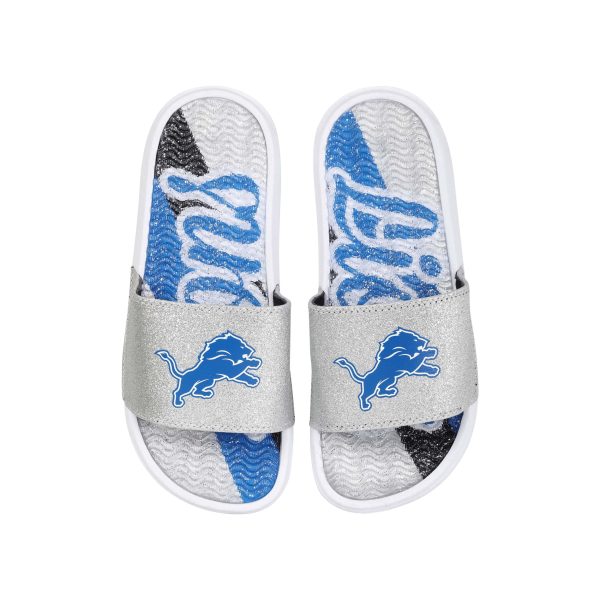 Detroit Lions NFL Womens Glitter Gel Slide Online Sale - Image 3