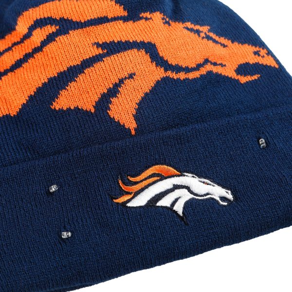 Denver Broncos NFL Cropped Logo Light Up Knit Beanie Supply - Image 3