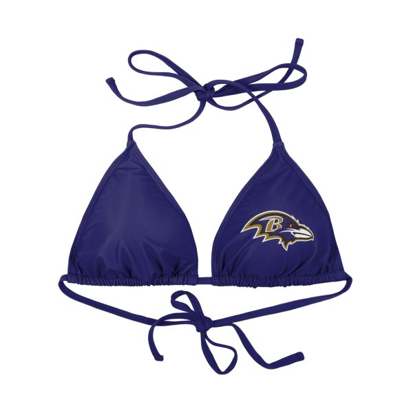 Baltimore Ravens NFL Womens Solid Logo Bikini Top on Sale - Image 2
