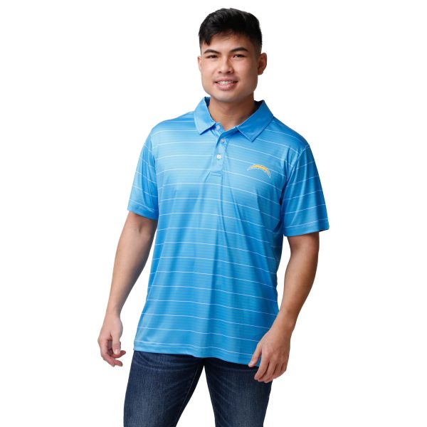 Los Angeles Chargers NFL Mens Striped Polyester Polo Cheap