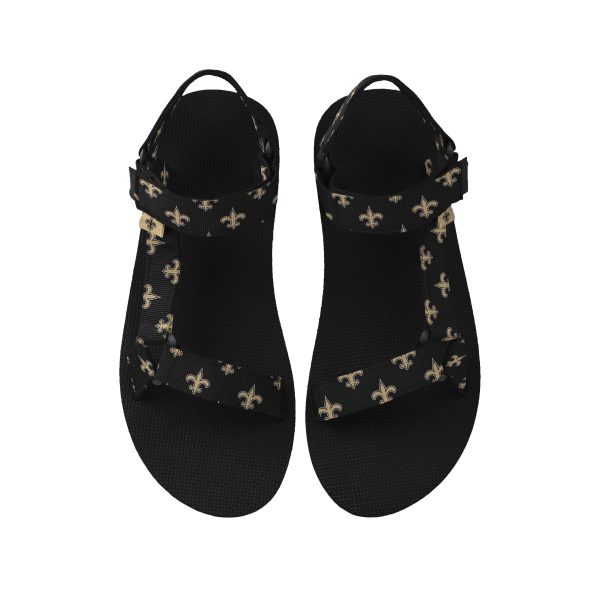 New Orleans Saints NFL Womens Repeat Logo Strap Sandal Supply