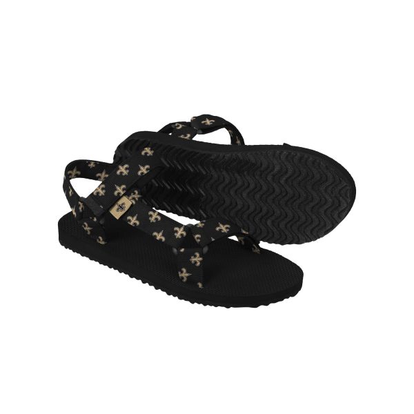 New Orleans Saints NFL Womens Repeat Logo Strap Sandal Supply - Image 3