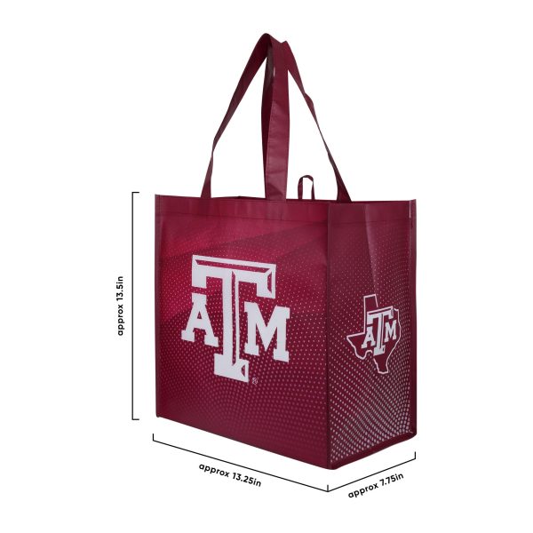 Texas A&M Aggies NCAA 4 Pack Reusable Shopping Bag Cheap - Image 3