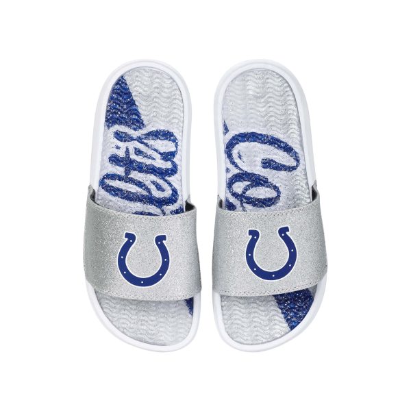 Indianapolis Colts NFL Womens Glitter Gel Slide Discount - Image 3