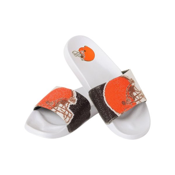 Cleveland Browns NFL Womens Big Logo Shimmer Slide Supply