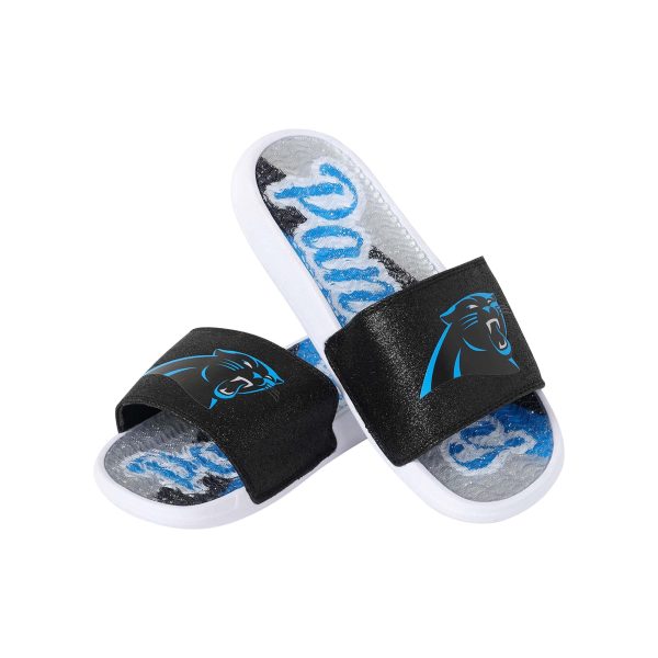 Carolina Panthers NFL Womens Glitter Gel Slide Online Hot Sale