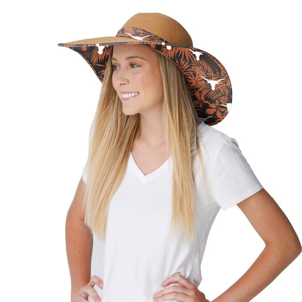 Texas Longhorns NCAA Womens Floral Straw Hat For Cheap - Image 3