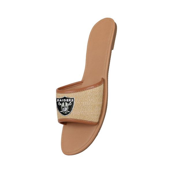 Las Vegas Raiders NFL Womens Straw Slide For Cheap - Image 2