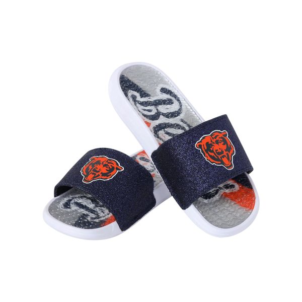 Chicago Bears NFL Womens Glitter Gel Slide Cheap