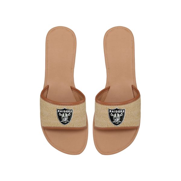Las Vegas Raiders NFL Womens Straw Slide For Cheap - Image 3