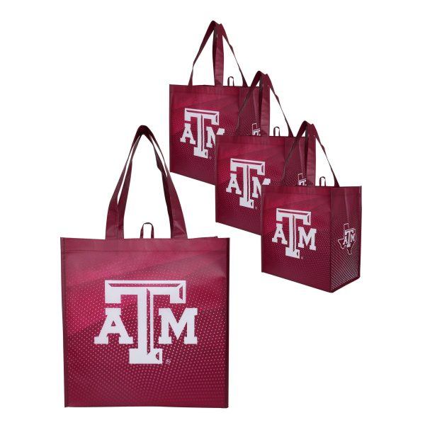 Texas A&M Aggies NCAA 4 Pack Reusable Shopping Bag Cheap - Image 2