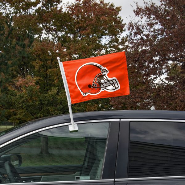 Cleveland Browns NFL 2 Pack Solid Car Flag Cheap - Image 2