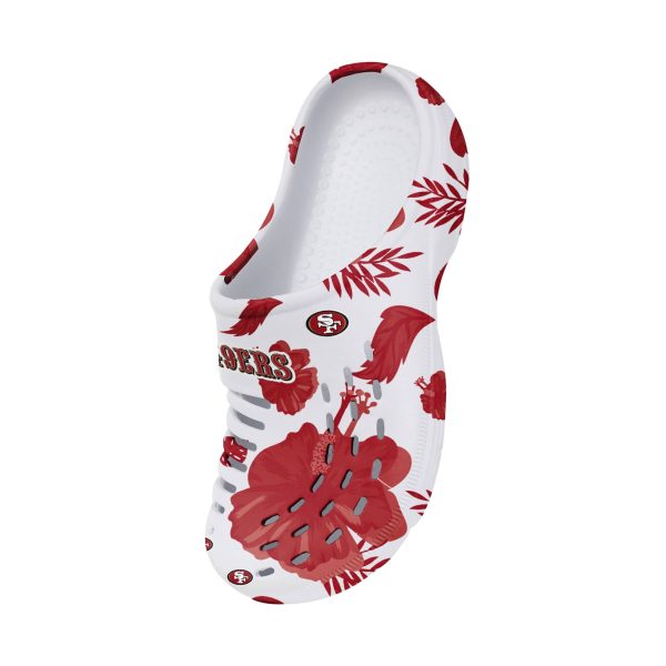 San Francisco 49ers NFL Womens Floral White Clog Supply - Image 3