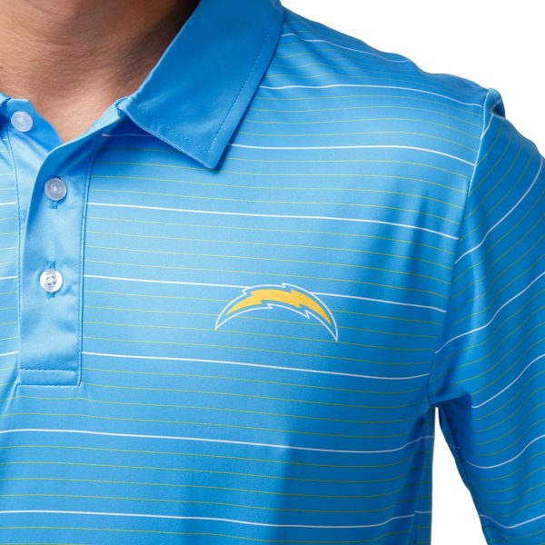 Los Angeles Chargers NFL Mens Striped Polyester Polo Cheap - Image 4