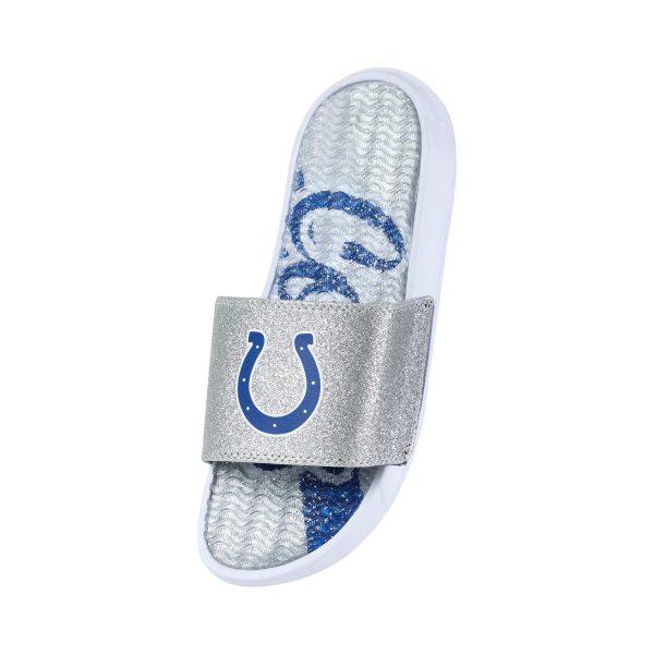 Indianapolis Colts NFL Womens Glitter Gel Slide Discount - Image 2
