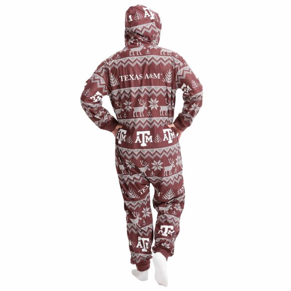 Texas A&M Aggies NCAA Ugly Pattern One Piece Pajamas Supply - Image 2