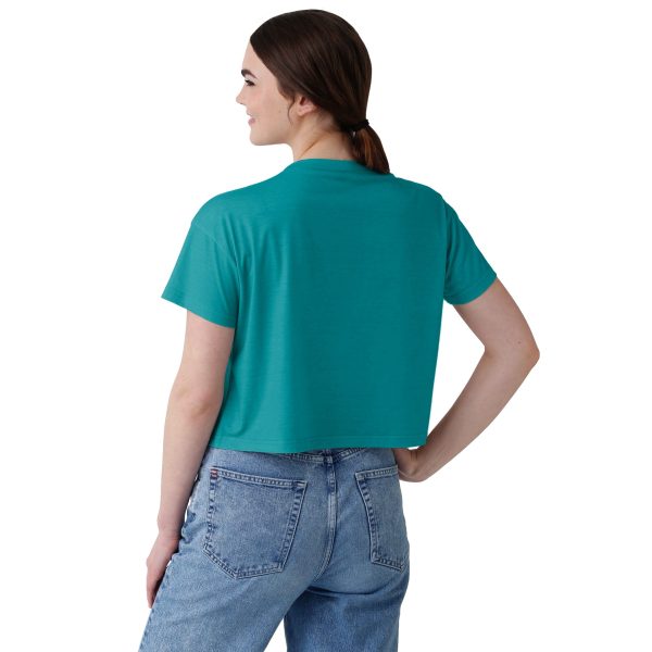 Miami Dolphins NFL Womens Solid Big Logo Crop Top Supply - Image 2