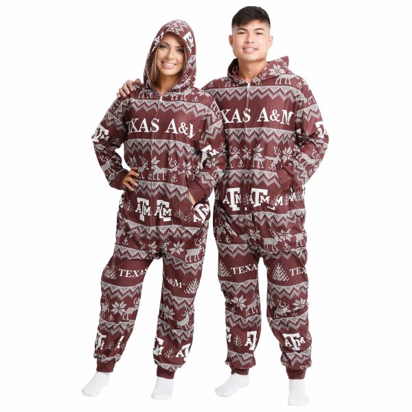 Texas A&M Aggies NCAA Ugly Pattern One Piece Pajamas Supply