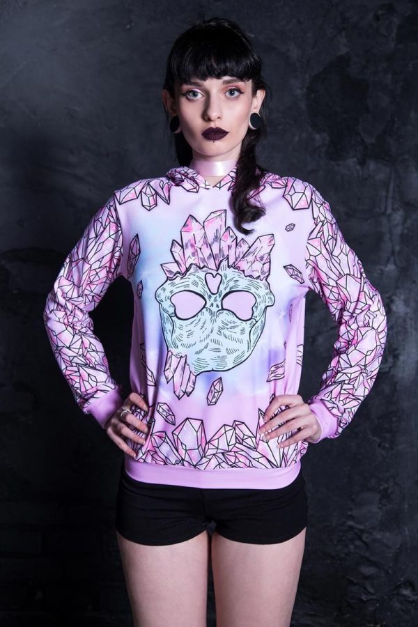 Pink Crystal Hoodie Cheap