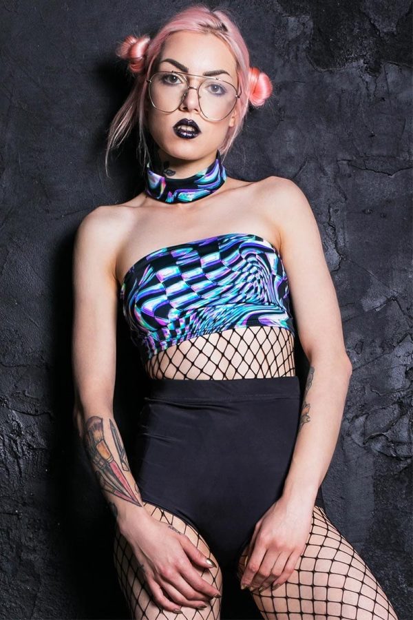 Digital Choker Boob Tube Top For Sale - Image 2