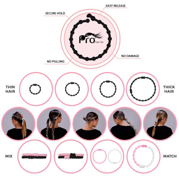 Glow White Hair Ties (8 Pack): Light Up Your Look with Sophisticated Shine Online Sale - Image 2